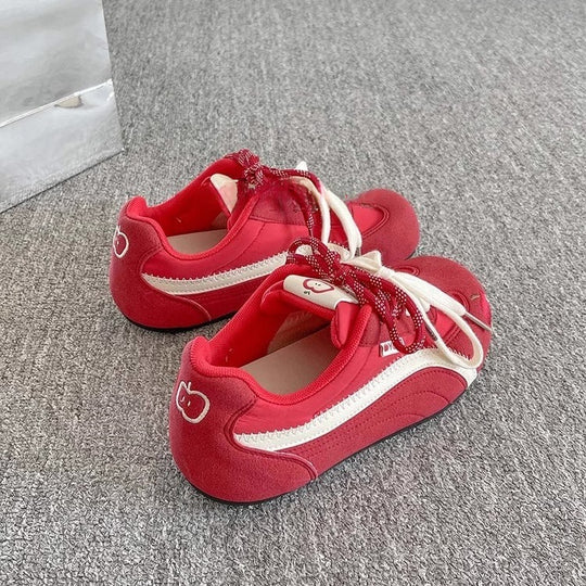 Damen Sportliche Sneakers mit innovativer Schnürung und farbenfrohem Design EB