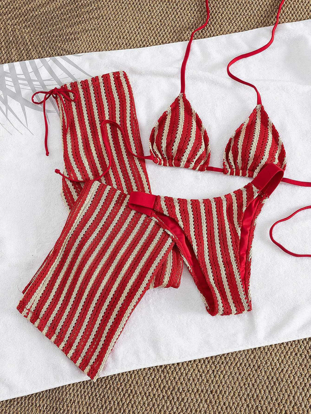 Damen Triangel-Bikini-Set mit modischem Wickeltuch EB