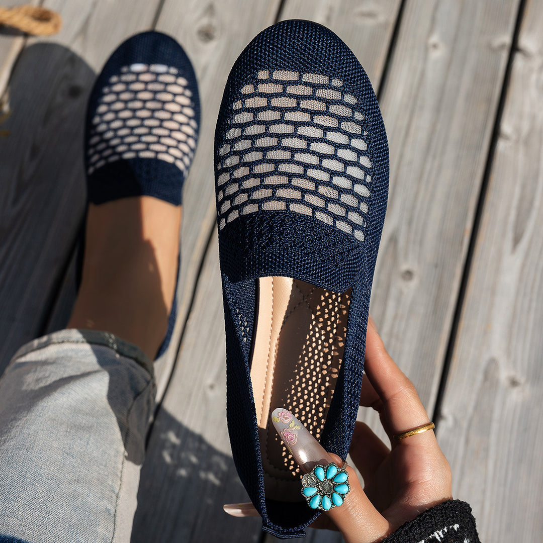 Damen komfortable Slipper mit innovativem Strickdesign EB