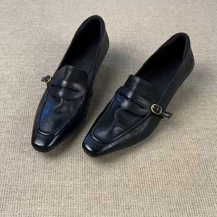 Damen elegante Loafers mit modischer Schnallenverzierung EB