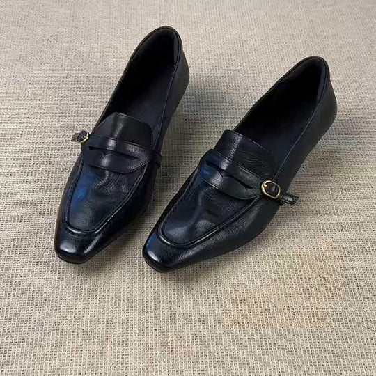 Damen elegante Loafers mit modischer Schnallenverzierung EB