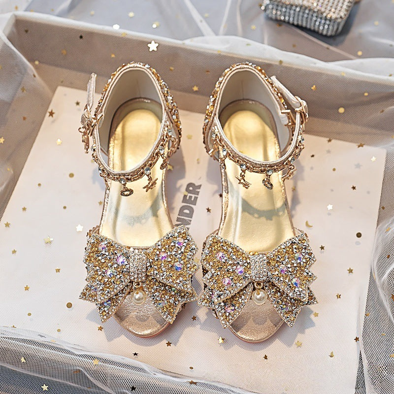 Mädchen Elegante und funkelnde Sandalen mit großen Schleifen EB