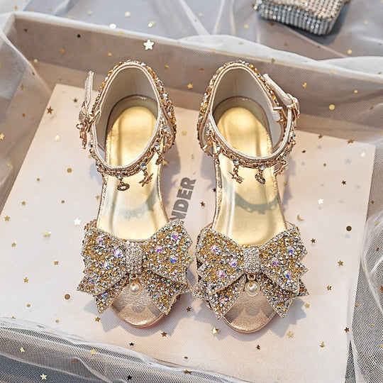Mädchen Elegante und funkelnde Sandalen mit großen Schleifen EB