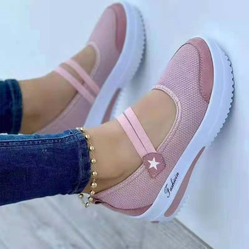 Damen Komfortable Slip-On Sneakers mit elastischem Riemen EB