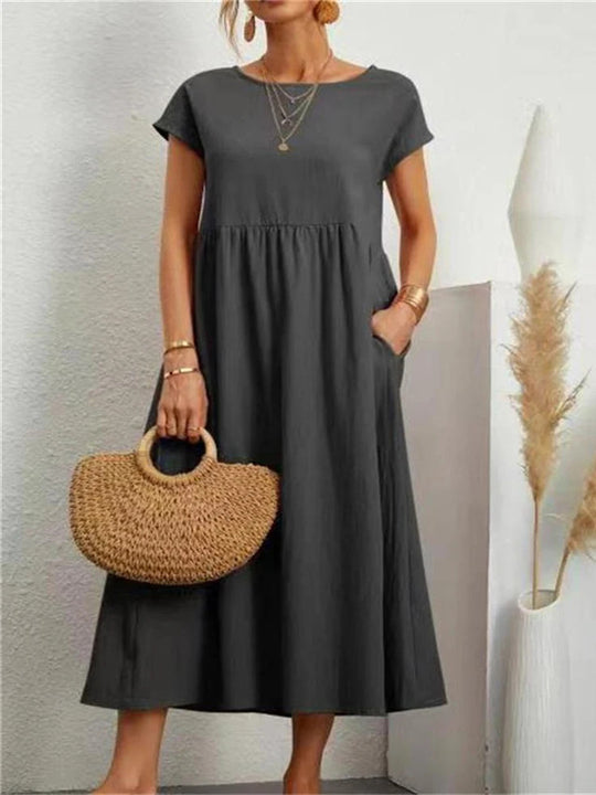 Damen Maxikleid aus leichtem, luftdurchlässigem Stoff EB