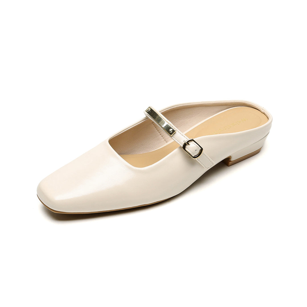 Damen Slingback Mules mit eleganter Schnallenakzent EB