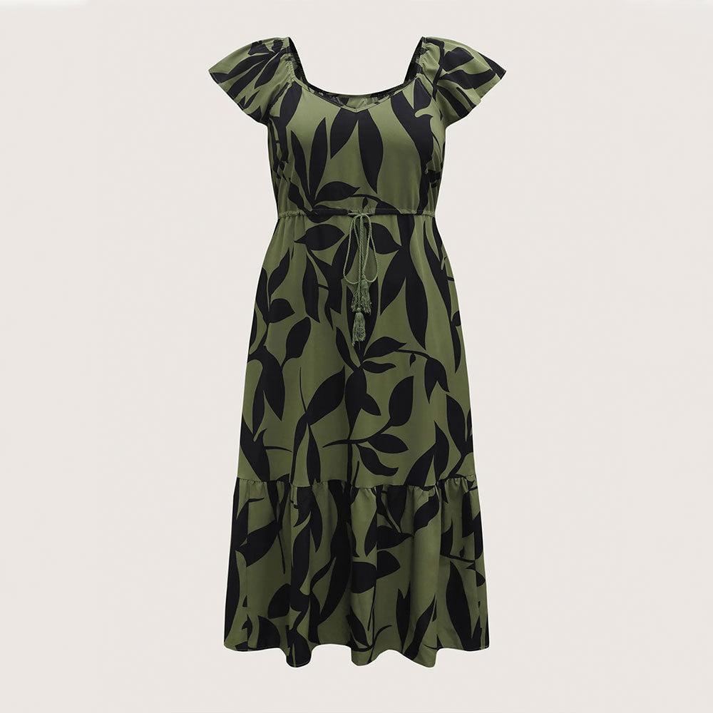 Damen Maxikleid mit floralem Muster und taillierter Silhouette EB