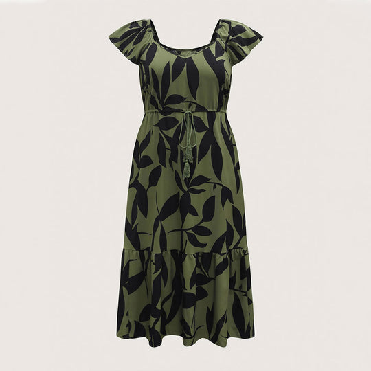 Damen Maxikleid mit floralem Muster und taillierter Silhouette EB