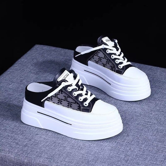 Damen Plateau Sneakers mit modischem Slingback-Design und atmungsaktiver Obermaterial EB