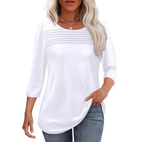 Damen Elegant geschnittenes Oberteil mit gerafften Details EB