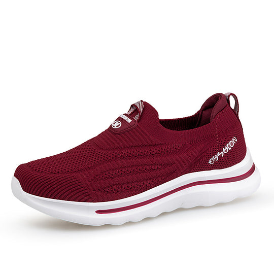 Damen Bequeme Slip-On Lauf-Sneaker mit atmungsaktivem Obermaterial EB