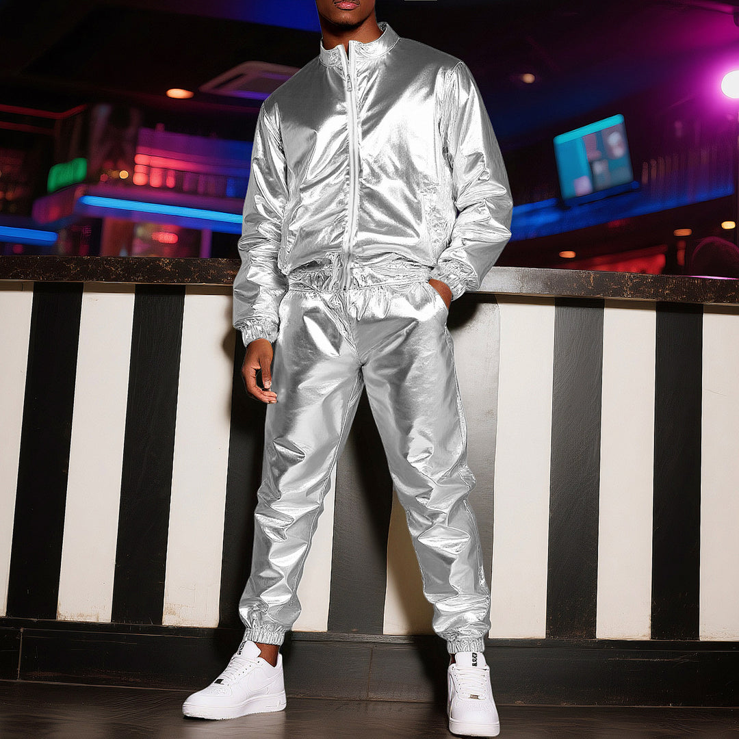 Herren nan ultraleichte reflektierende Windjacke mit Stehkragen und durchgehendem Reißverschluss EB