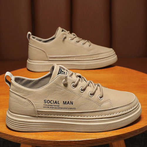 Herren modische Sneakers mit robustem Leder und dämpfendem Fußbett EB