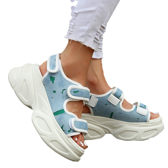 Damen Sportliche Sandalen mit verstärktem Riemendesign und komfortabler Sohle EB
