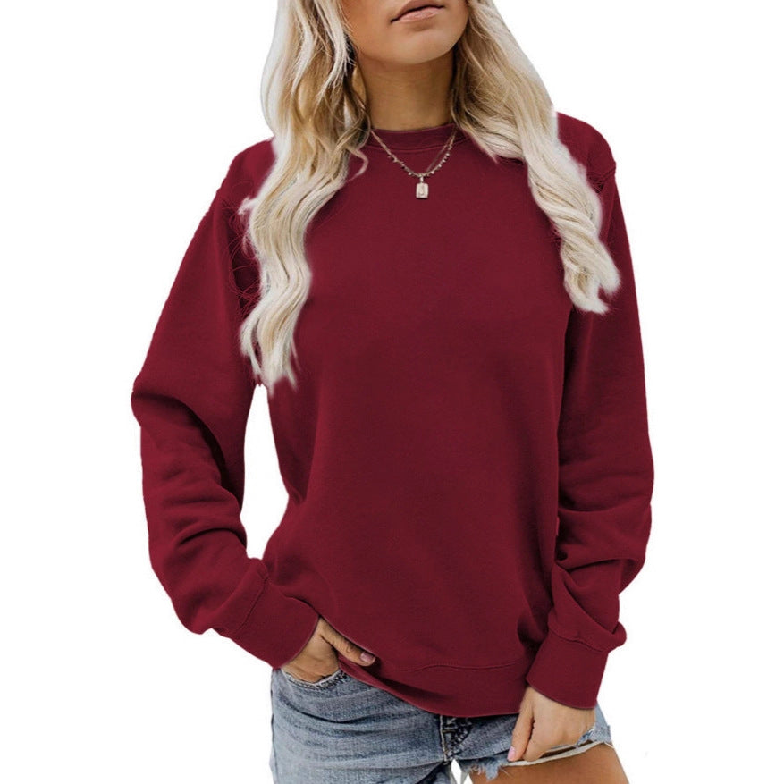 Damen nan lässiges Oversize Sweatshirt mit Rundhalsausschnitt und weichem Baumwollfleece EB