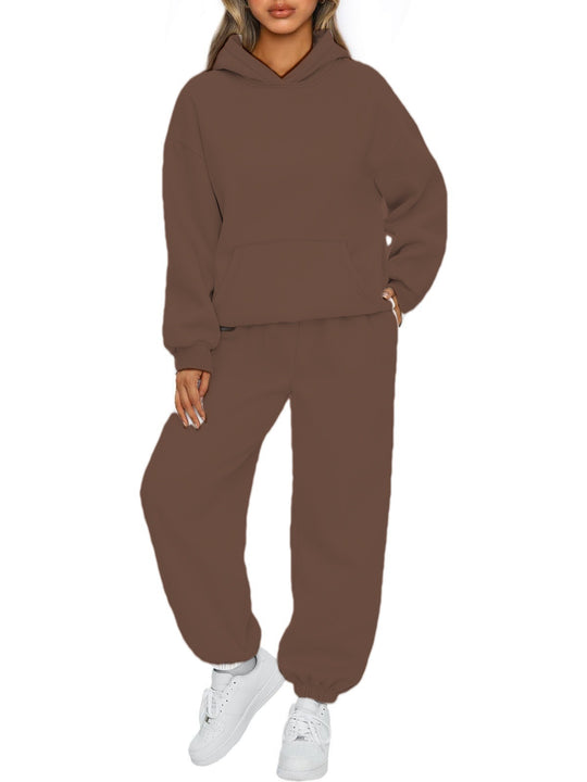 Damen nan Oversized Hoodie- und Jogginghose-Set aus weicher Baumwollmischung EB