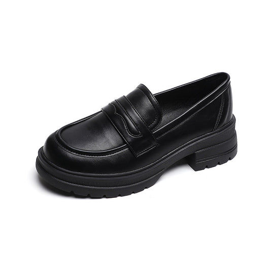 Damen Mokassin-Schuhe mit modischer Schnallenverzierung und komfortablem Blockabsatz EB