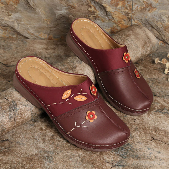 Damen Bequeme Clogs mit floralem Design und ergonomischem Fußbett EB