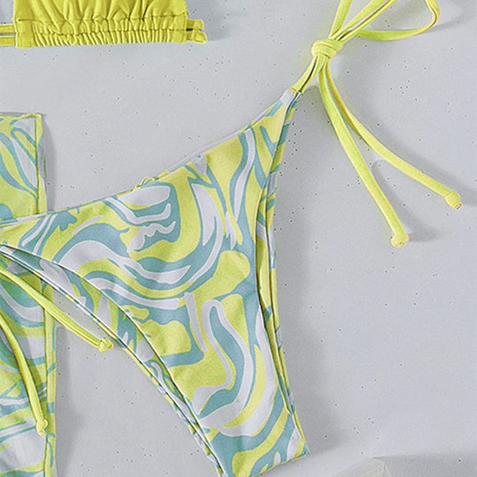 Damen Triangle-Bikini mit leicht transparentem Wickelrock EB