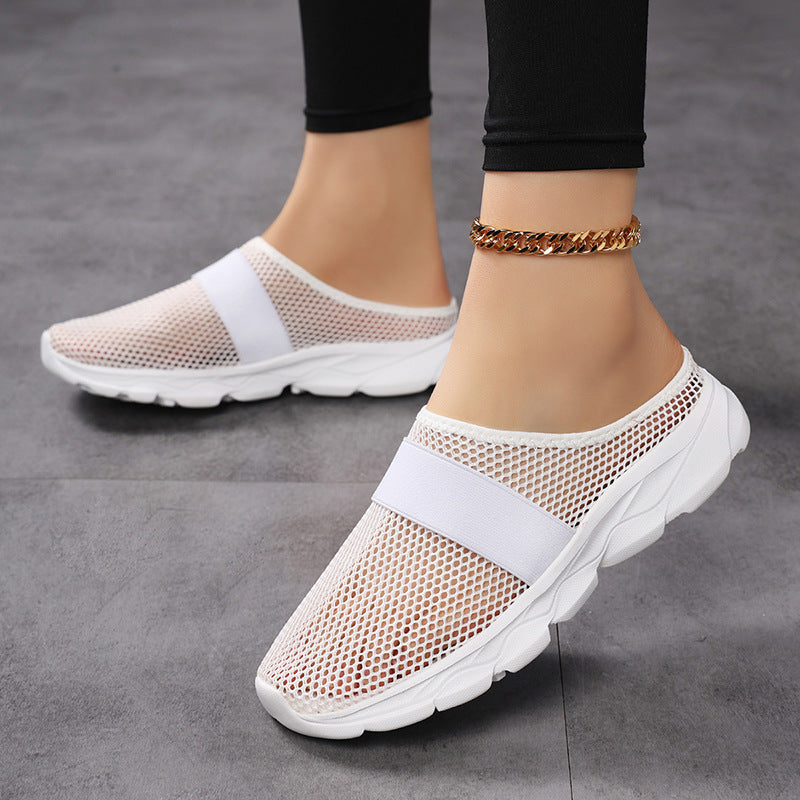 Damen Bequeme Netz-Sneaker mit elastischem Riemen und atmungsaktiver Sohle EB