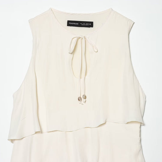 Damen Midi-Kleid mit schwingendem Volant und elegantem Bindegürtel EB