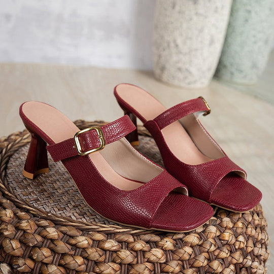 Damen elegante Slingback-Sandalen mit modischem Blockabsatz EB