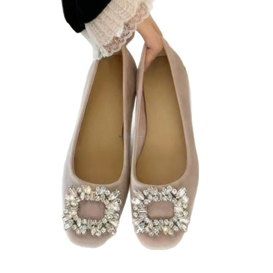 Damen Ballerinas mit dekorativem Strassdetail und hochwertiger Oberfläche EB