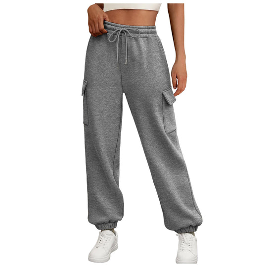 Damen nan weite Cargo-Jogginghose mit elastischem Bund und Tunnelzug EB