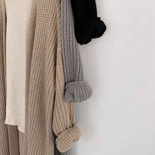 Damen Oversized Strickcardigan mit tiefen Raglanärmeln EB