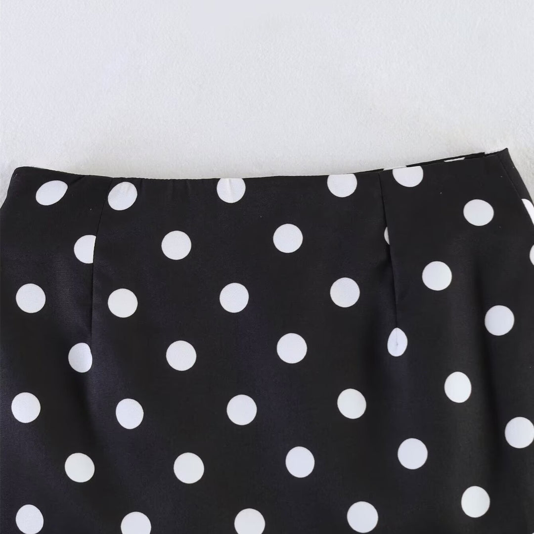 Damen Minirock mit trendigem Punkte-Design und elastischem Bund EB