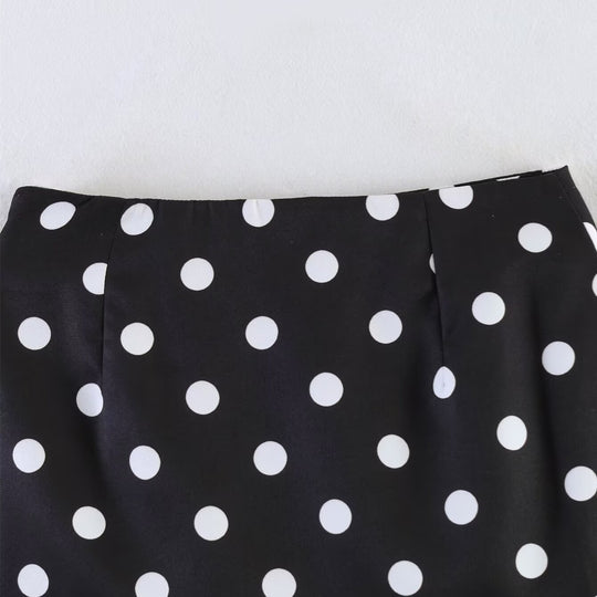 Damen Minirock mit trendigem Punkte-Design und elastischem Bund EB
