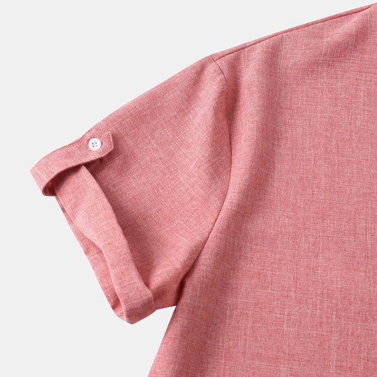 Herren Kurzarmhemd mit modischem Henley-Ausschnitt EB