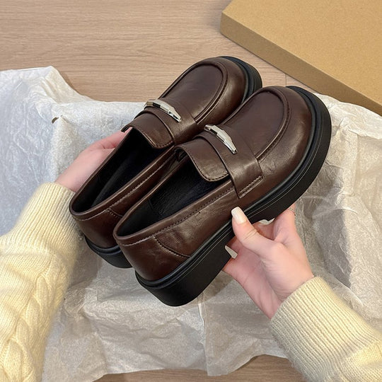 Damen modische Chunky Slipper mit eleganter Schnallenverzierung EB