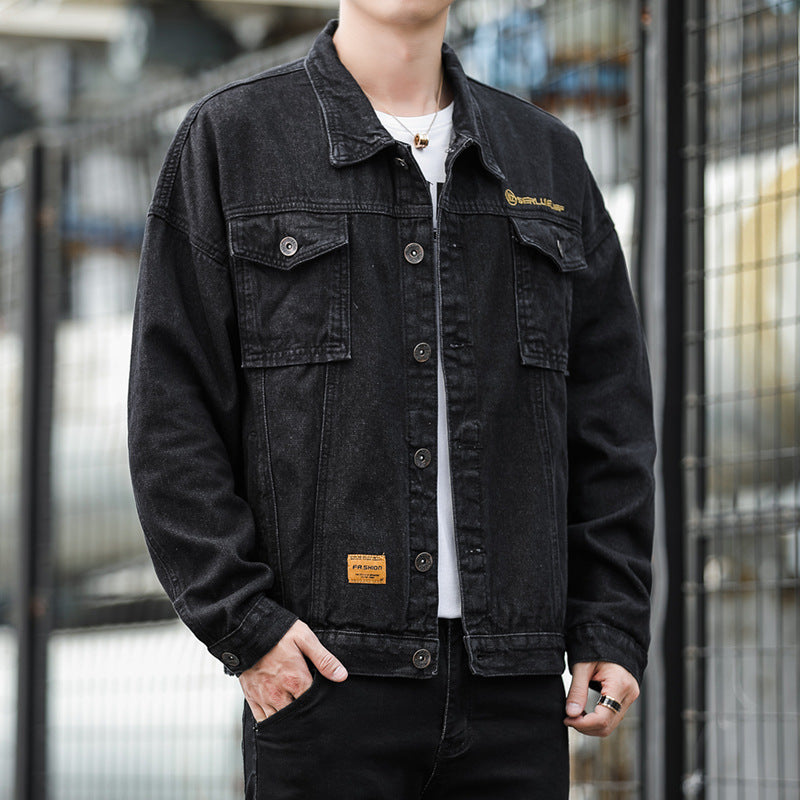 Herren Denimjacke im lässigen Stil mit funktionalen Pattentaschen und robustem Design EB