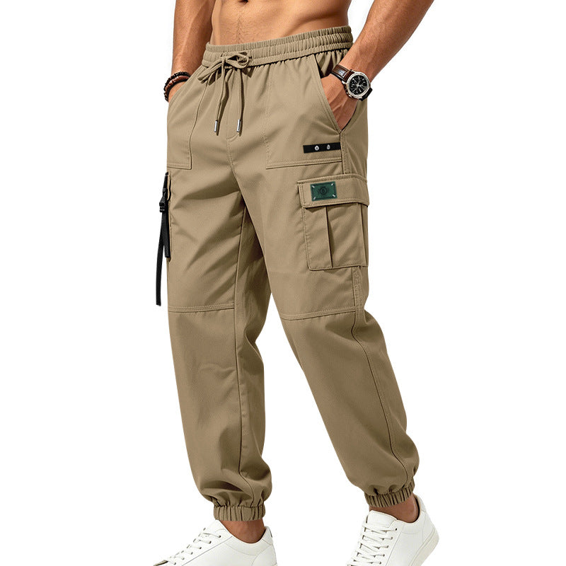 Herren Cargo-Jogginghose mit Kordelzug elastischen Bündchen und Multifach-Taschen EB