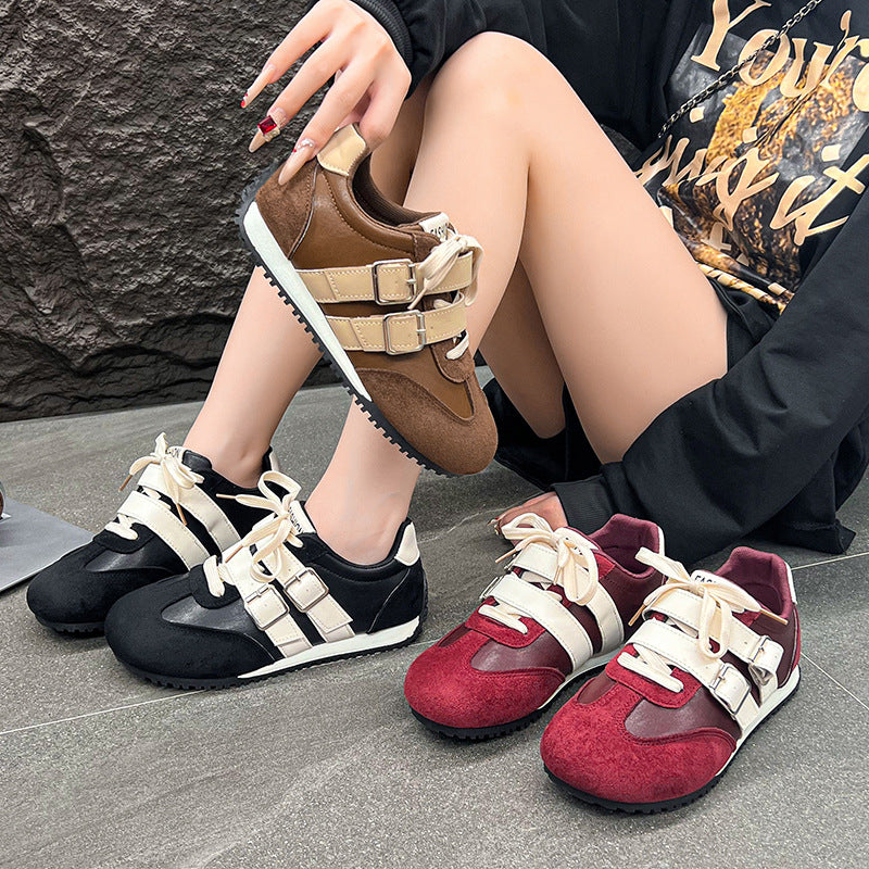 Damen modische Sneakers mit verstellbaren Riemen und komfortabler Sohle EB