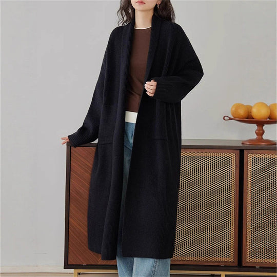 Damen Grob gestrickter Cardigan mit offenen Seiten und praktischen Taschen EB