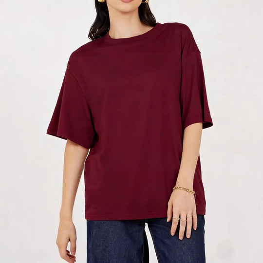 Damen Übergröße Shirt mit lässigem Schnitt und kurzarm EB
