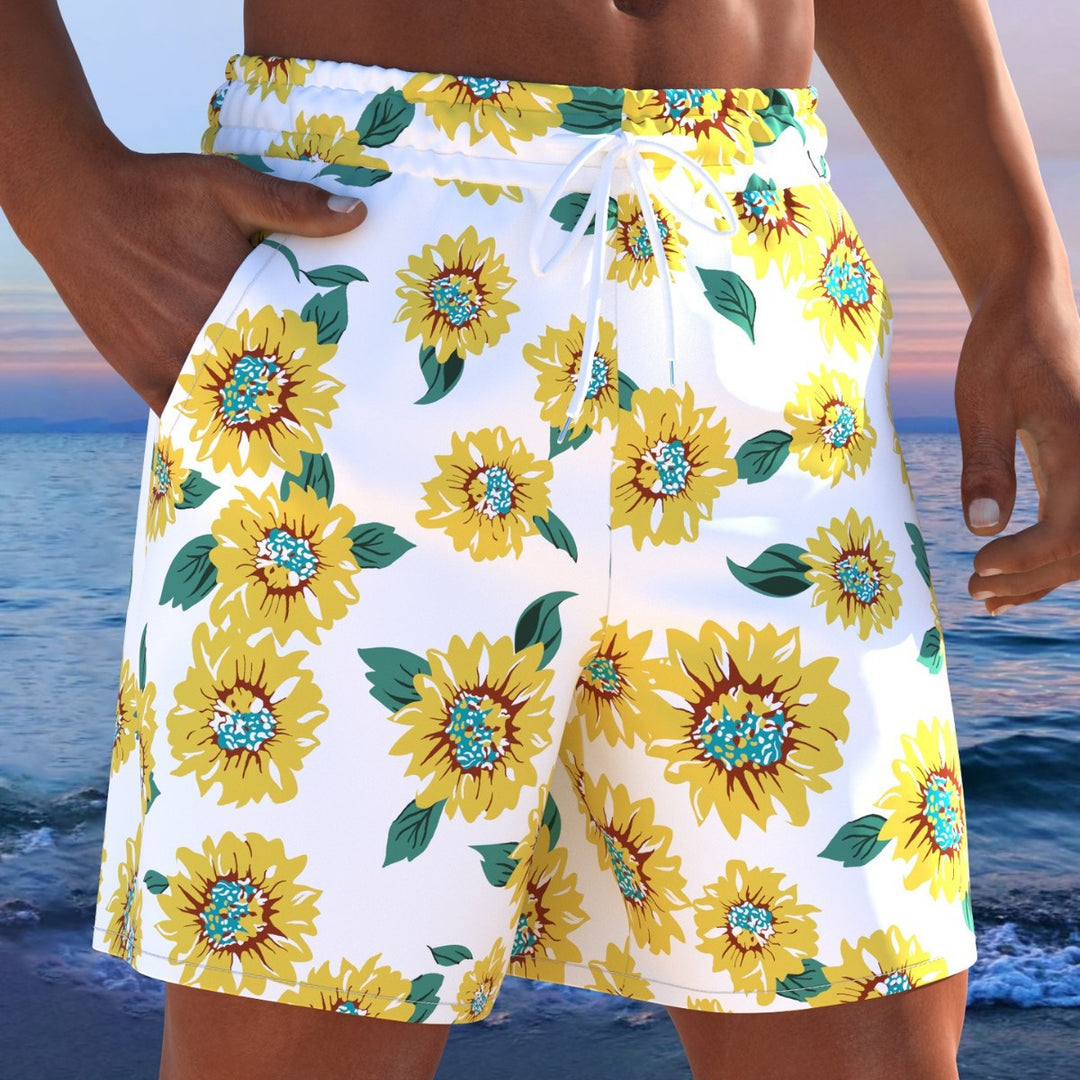 Herren Badeshorts mit modernem Streifen-Design und elastischem Bund EB