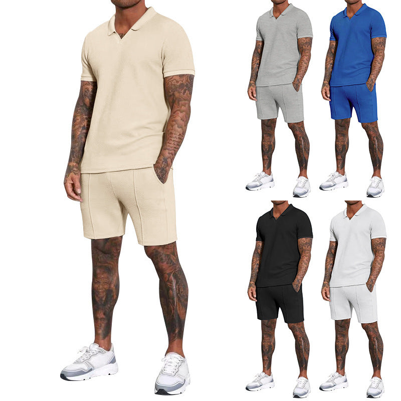 Herren Kurzarm Polohemd mit sportlichem Schnitt und Bundshorts EB