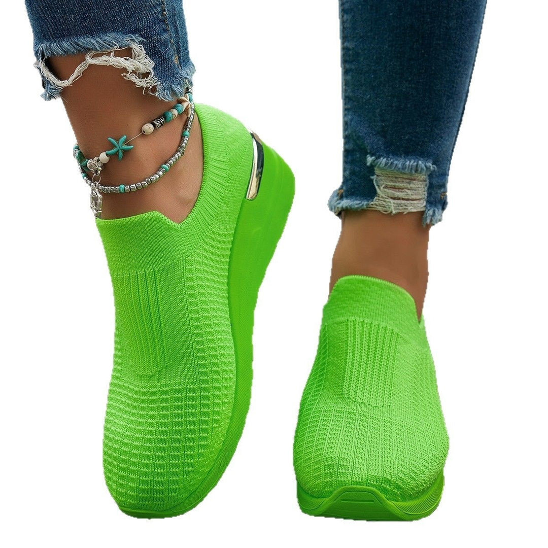 Damen Komfortable Wedge-Sneaker mit elastischem Obermaterial EB