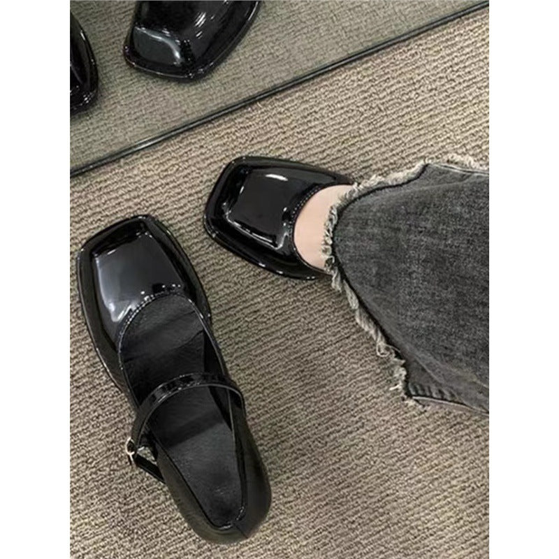 Damen elegante Absatzschuhe mit Blockabsatz und Riemchen EB