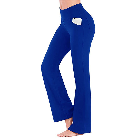 Damen nan ausgestellte Highwaist Yogahose mit seitlicher Handytasche und formendem Komfortbund EB