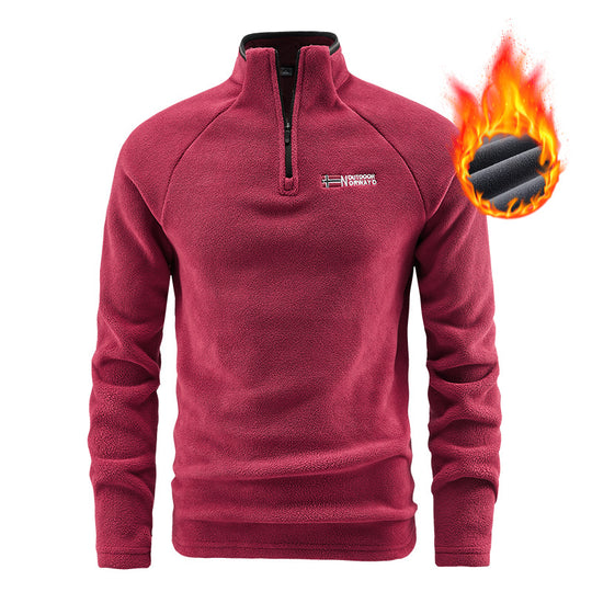 Herren wärmender Microfleece-Troyer mit Halbreißverschluss, ergonomischen Raglanärmeln und kuscheliger Innenstruktur EB