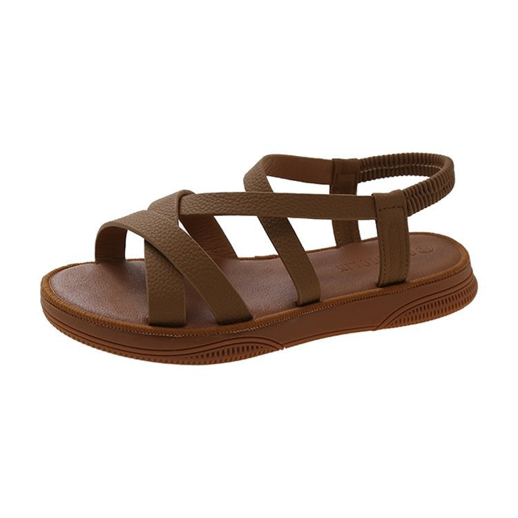 Damen Bequeme Sandalen mit elastischem Fersenriemen EB