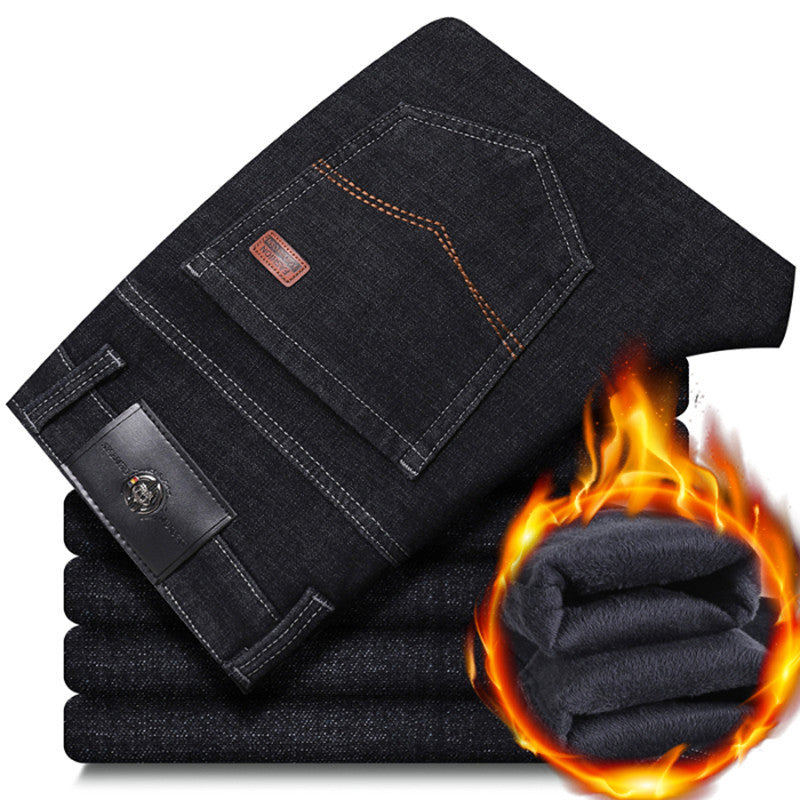 Herren warme gefütterte Jeanshose mit klassischem Schnitt EB