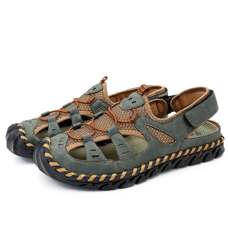 Damen Sportliche Leder-Sandalen mit atmungsaktiven Einsätzen und rutschfester Sohle EB