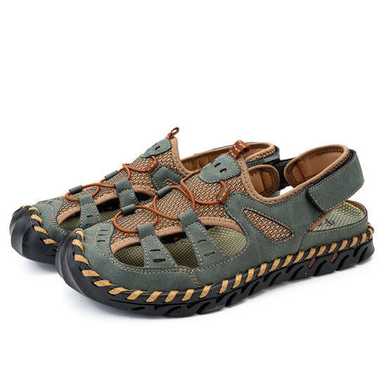 Damen Sportliche Leder-Sandalen mit atmungsaktiven Einsätzen und rutschfester Sohle EB