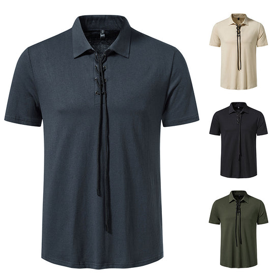 Herren Polo-Shirt mit einzigartigem Schnürdesign EB