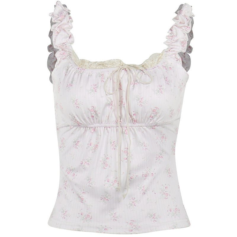 Damen Nachthemd mit zarter Spitze und floralem Design EB